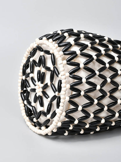 Sac seau en perles de bois