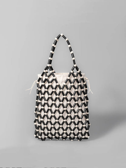 Sac seau en perles de bois