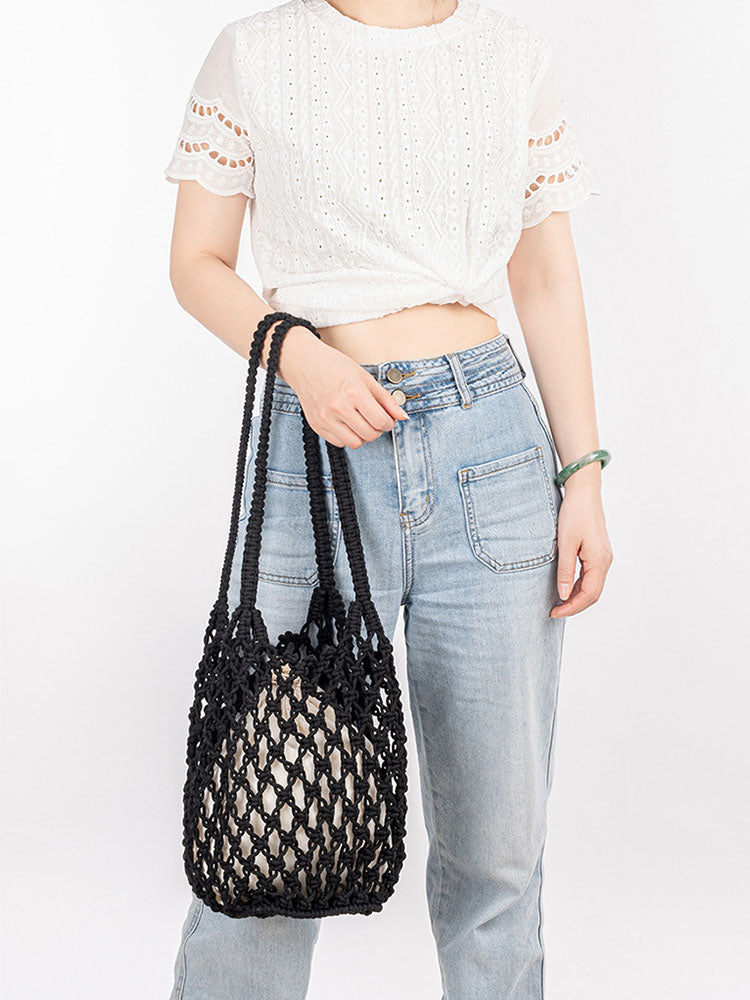 Sac en filet de pêche tissé en fil de coton