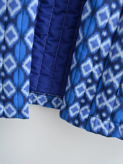 Veste matelassée à poches et imprimé floral à motifs géométriques