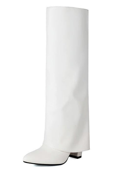 Pointed toe high heel western jeans boots