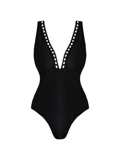 Sexy Cutout Swimsuit with Mini Skirt Set