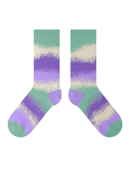 Colorful Gradient Theme Cotton Socks