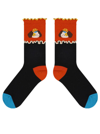 Cute Cartoon Dog Cotton Socks