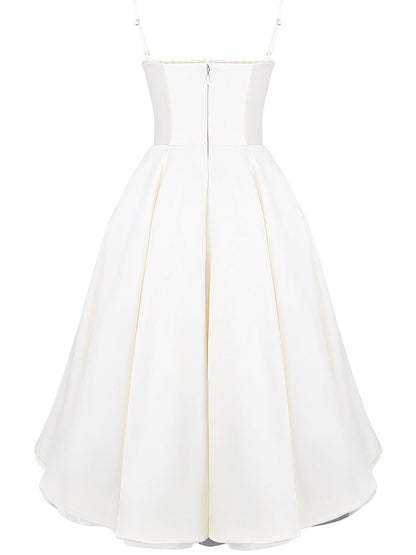 Robe midi en tulle blanc 