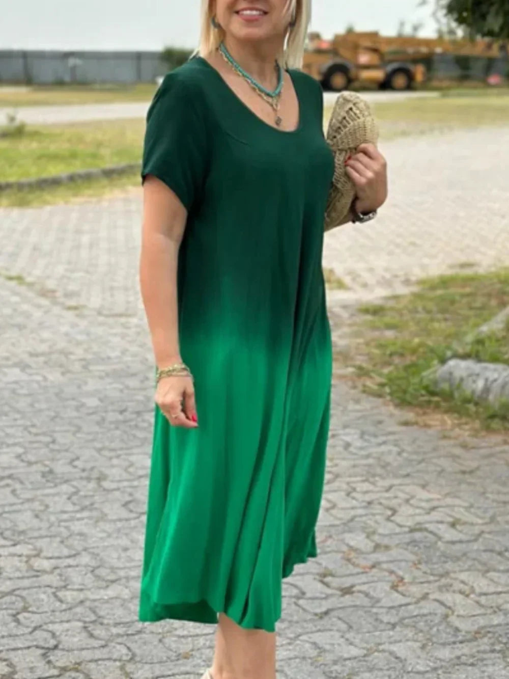 Robe évasée dégradée tie-dye
